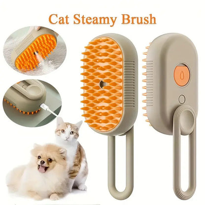 Electric Pet Grooming Brush With Steam Spray Function