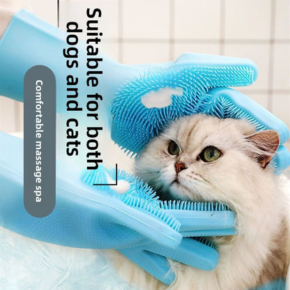Silicone Pet Grooming Bath Glove – Massage & Deshedding